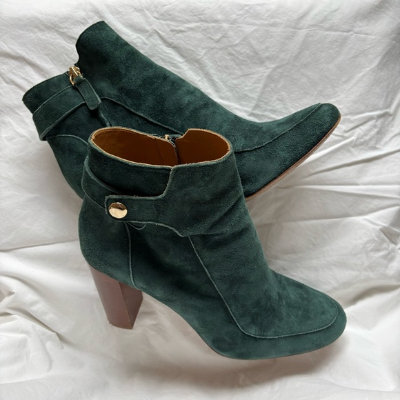Sézane High Julieta Boots in Forest Green Suede Size 40/9 - Picture 3 of 12